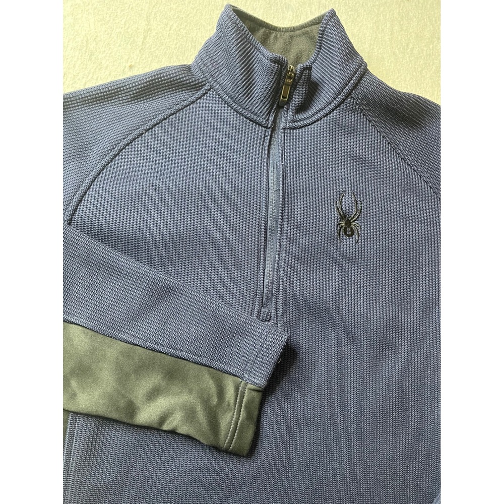 Spyder Men's Core Sweater Pullover 1/4 Zip Blue Black M/M Athletic